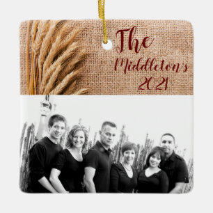 XMAS personalizado: Trigo con ornamento en Burlap 