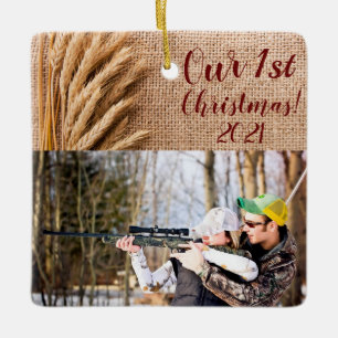 XMAS personalizado: Trigo con ornamento en Burlap 