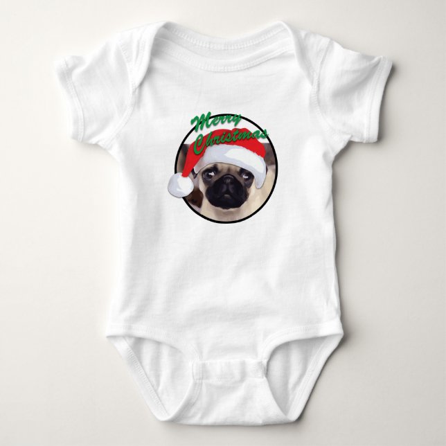 Xmas Pug - Baby Jersey Bodysuit (Anverso)