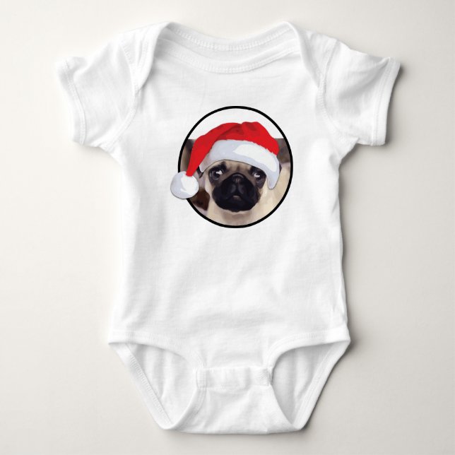 Xmas Pug - Baby Jersey Bodysuit (Anverso)
