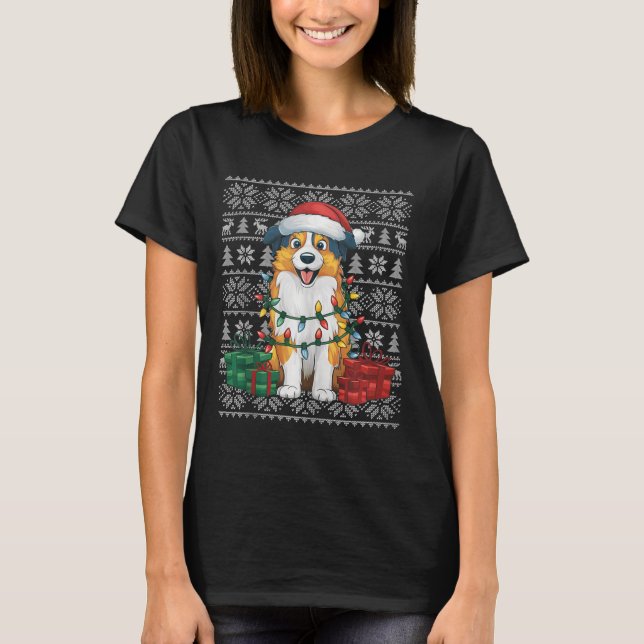 Xmas Sweater Style Ugly Australian Shepherg Dog Ch (Anverso)