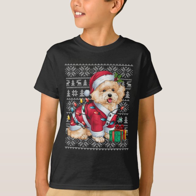 Xmas Sweater Style Ugly Santa Bichon Frise Dog Chr (Anverso)
