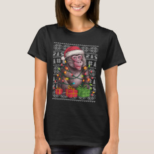 Xmas Sweater Style Ugly Santa Hat Baboon Navidades