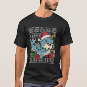 Xmas Sweater Style Ugly Santa Hat Narwhma Christma