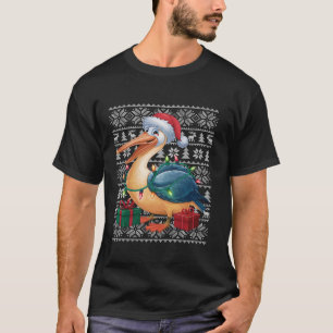 Xmas Sweater Style Ugly Santa Hat Pelican Bird Chr