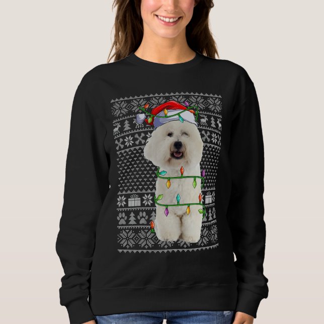 Xmas Ugly Sweater Style Santa Bichon Frise Dog Chr (Anverso)