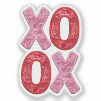 XO OX - Pegatina de San Valentín besando un abrazo