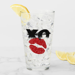 XO XO me besa Glass retro / Fiestas divertidos beb