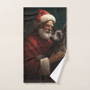 Xoloitzcuintli con Santa Claus Navideño Festivo