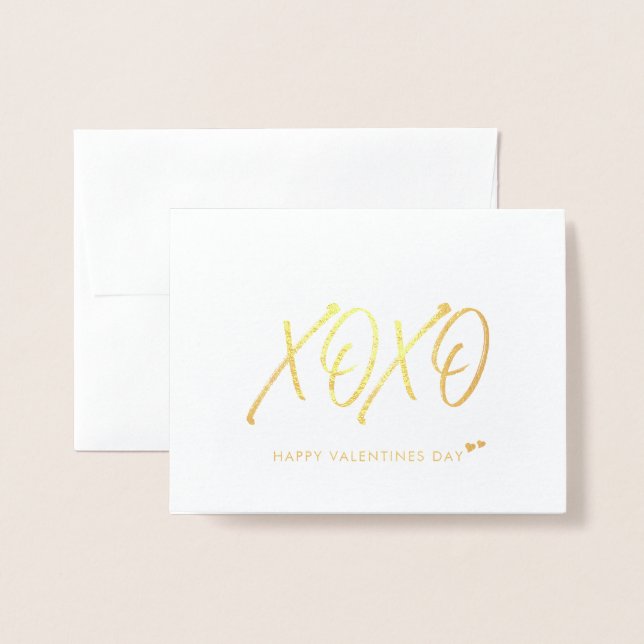 XOX | Tarjeta El día de San Valentín Gold Heart (Anverso con sobre)