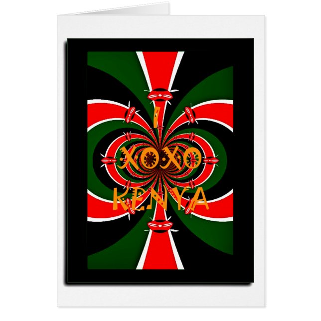 XOXO Amo Kenia Red Verde Negro Bandera Nacional (Frente)