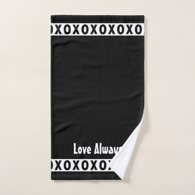 XOXO Amor siempre Negro y Blanco Moda (Toalla de mano)