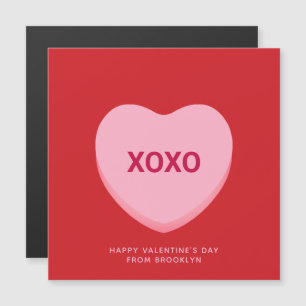XOXO conversación rosa rojo corazón tarjeta de San