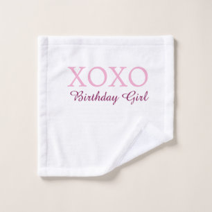 Xoxo cumpleaños chica nombre rosa malva simple amo