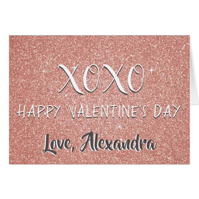 XOXO El día de San Valentín Rosa Rosa Rosa Rosa Do (Anverso (Horizontal))