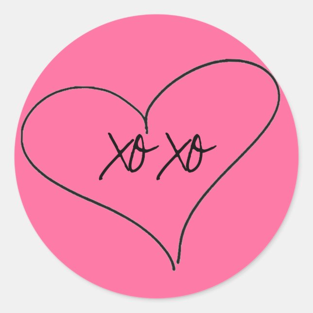 xoxo en pegatina a corazón abierto (Anverso)