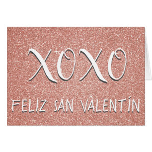 XOXO Feliz San Valentín Marcha de Oro Rosa Rosada
