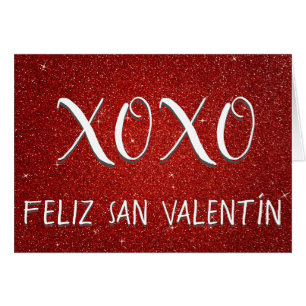XOXO Feliz San Valentín Purpurina rojo y espuma