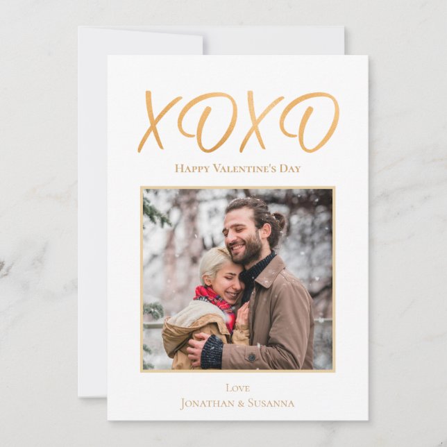 XOXO feliz tarjeta de vacaciones de San Valentín (Anverso)