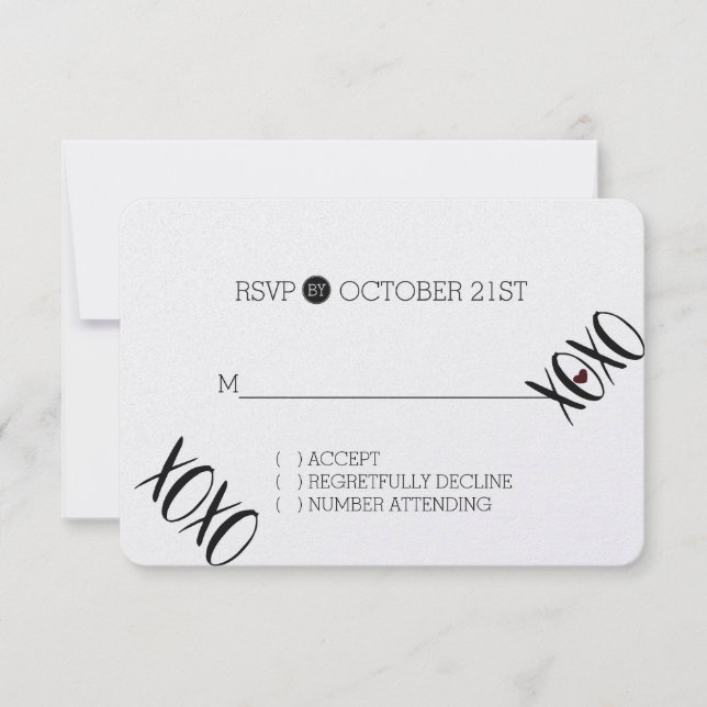 XOXO Heart RSVP (Anverso)