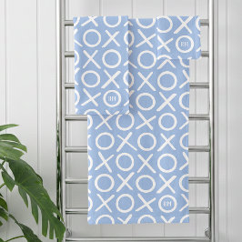 XOXO Hugs & Kisses Monogrammed Name Blue Modern