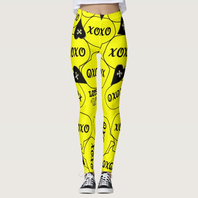 Xoxo Leggings Amarillas y Negras  (Anverso)