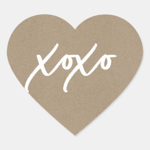 xoxo Pegatina en forma de corazón