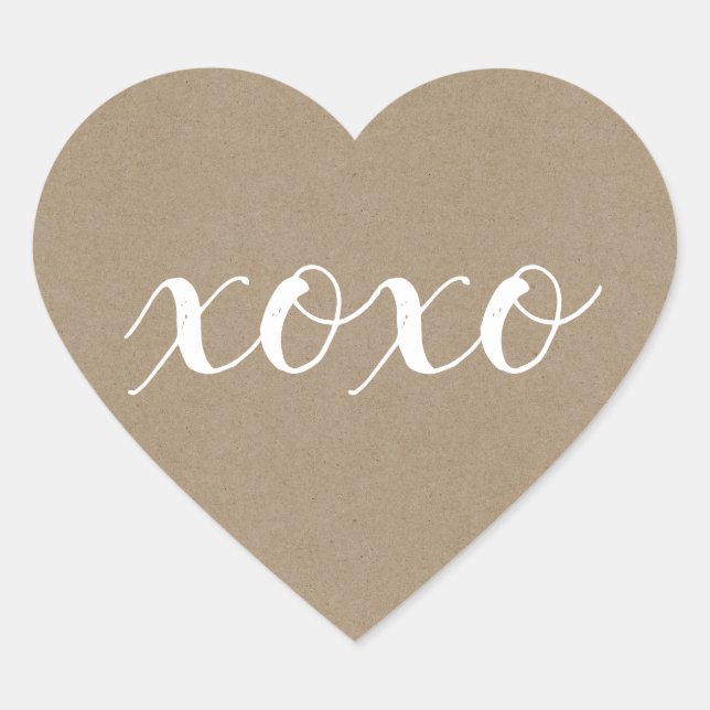 xoxo Pegatina en forma de corazón (Anverso)