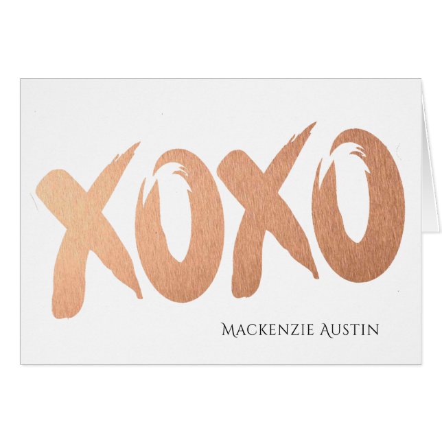 XOXO Rosa Gold | Moda Glam Girly Brushstrot Love (Anverso (Horizontal))