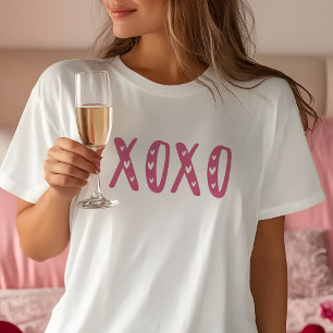 XOXO rosado, camiseta El día de San Valentín
