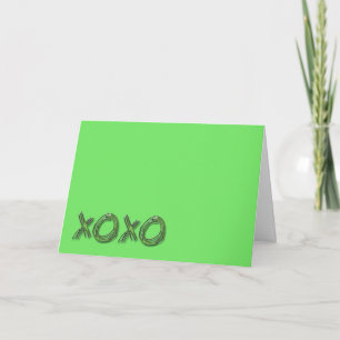 xoxo, tarjeta El día de San Valentín verde claro