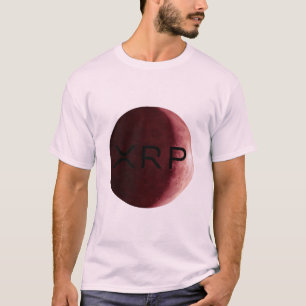 xrp, ondulación, camiseta roja del logotipo de la