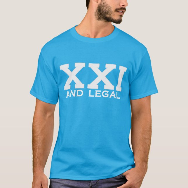 XXI y camiseta legal del cumpleaños del jalón (Anverso)
