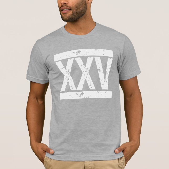 XXV 25ta camiseta del cumpleaños de los NÚMEROS (Anverso)