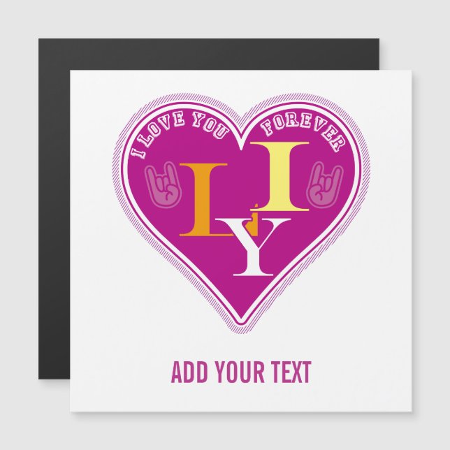 Y2K Vibrant Pink ILY Sign Language Heart Custom (Anverso/Reverso)