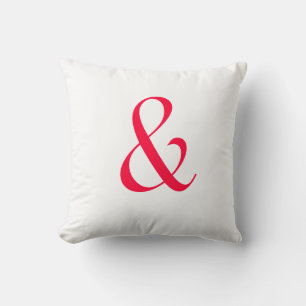Y - Ampersand de almohada - rojo y blanco