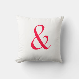 Y - Ampersand de almohada - rojo y blanco