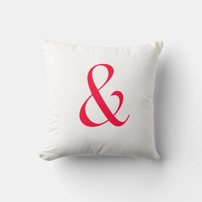 Y - Ampersand de almohada - rojo y blanco (Anverso)