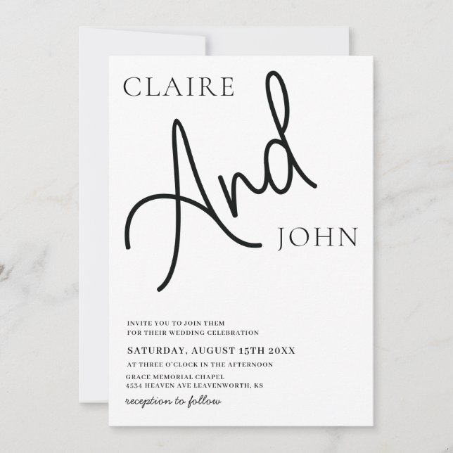 Y la invitación a la boda de guiones (Anverso)
