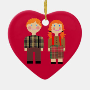 y ornamento rojo del corazón de Andy