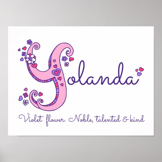 Y para Yolanda nombre de arte del doodle inicial q (Frente)