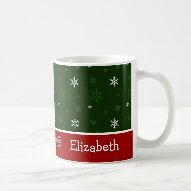 Y rojo taza personalizada copo de nieve verde del (Derecha)