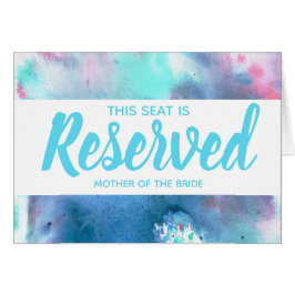 Y rosada Seat reservado acuarela azul que casa el