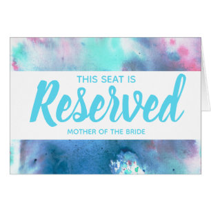 Y rosada Seat reservado acuarela azul que casa el