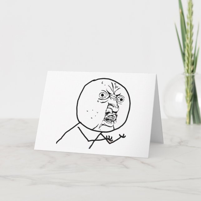 Y U NO (Original) - Tarjeta de saludo horizontal (Anverso)