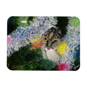 Y un gato en un imán de árbol de Navidad