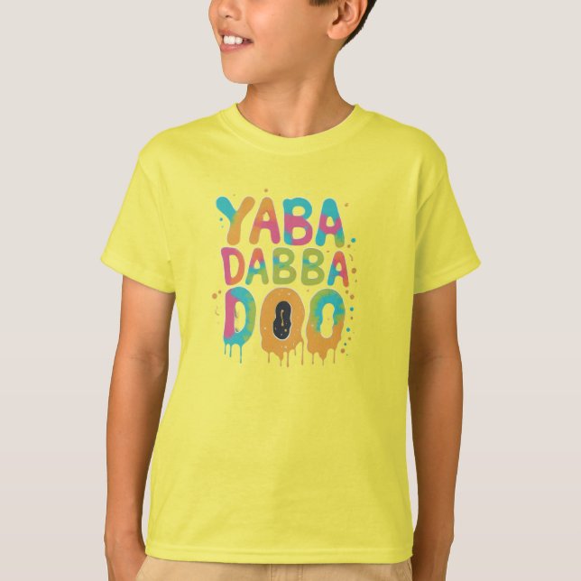 ¡Yabba Dabba Doo! Camiseta de explosión multicolor (Anverso)