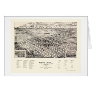 Yakima del norte, mapa panorámico de WA - 1889