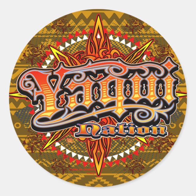 Yaqui Nation pegatina diseño oro (Anverso)