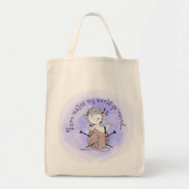 Yarn hace que mi mundo sea la bolsa de la toga (Frente)